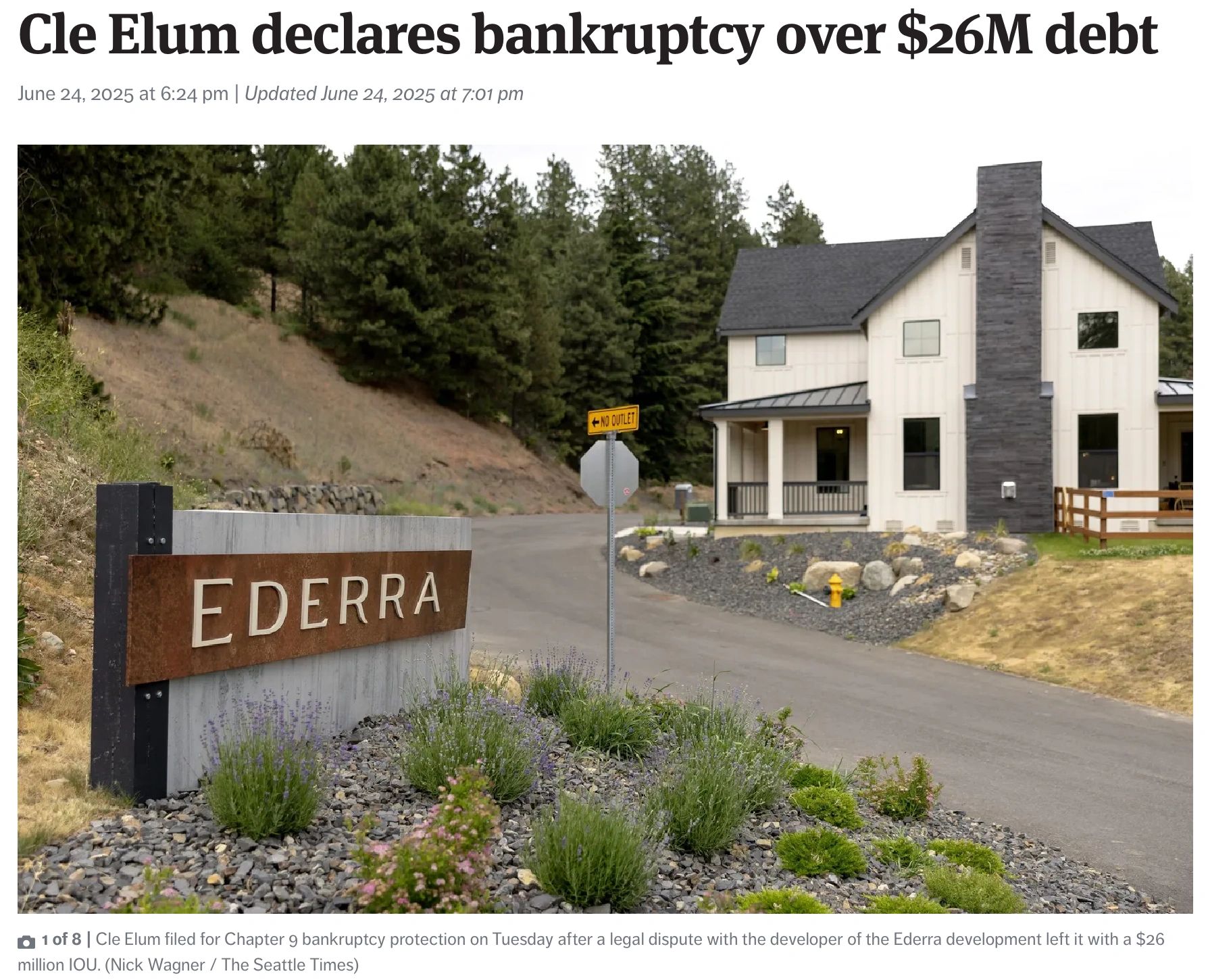 Archived bankruptcy update screenshot