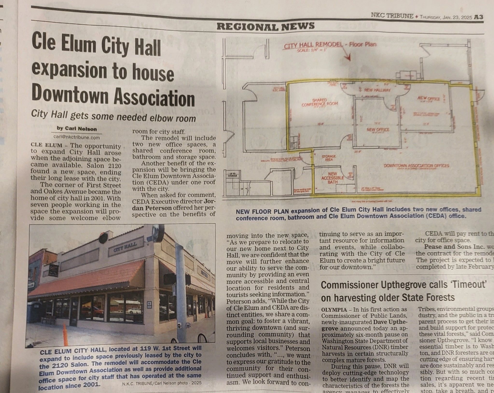Newspaper coverage of the Cle Elum City Hall expansion